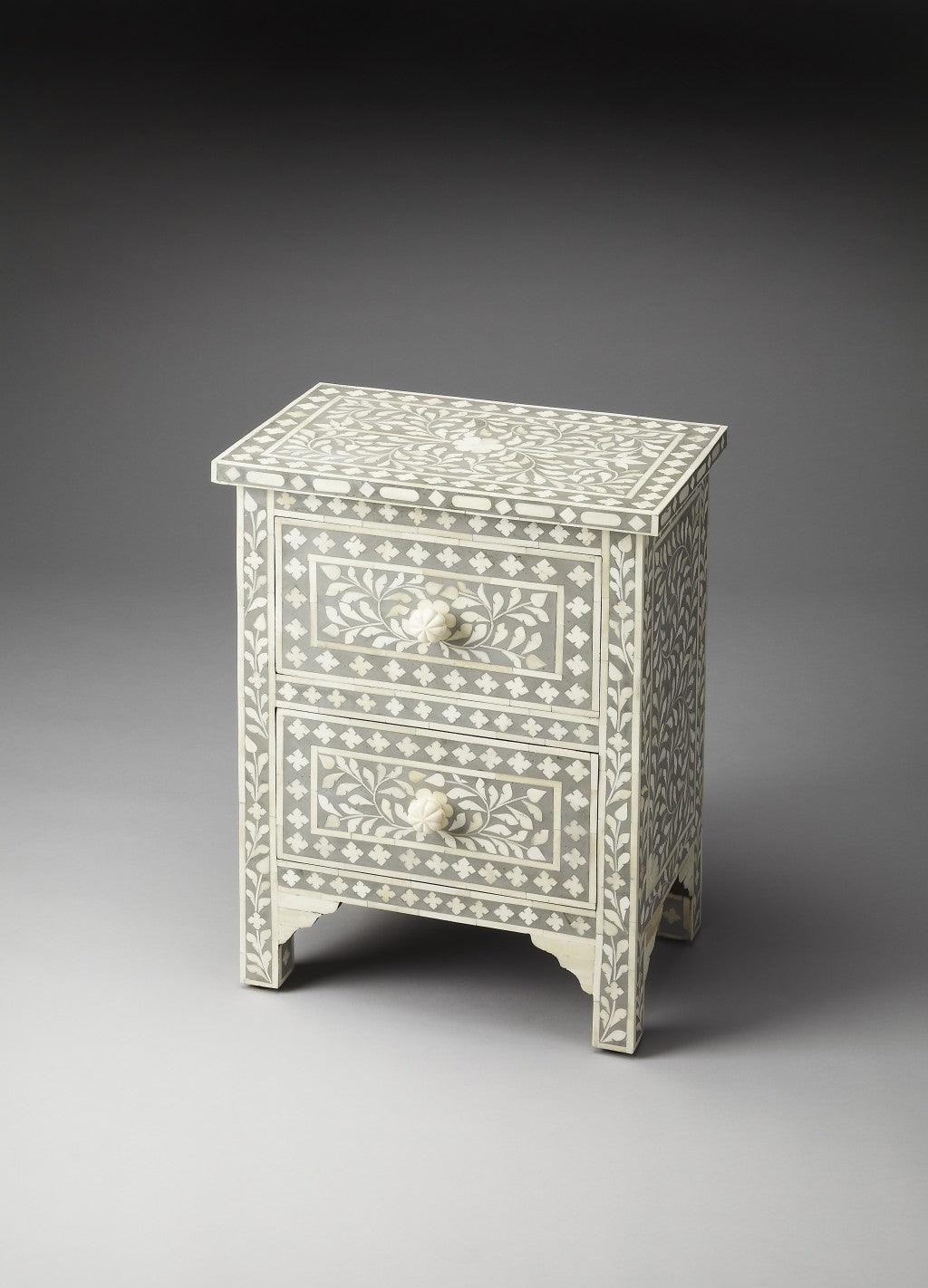 Vivienne Grey Bone Inlay Accent Chest - AFS