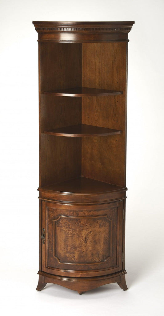 Dowling Olive Ash Burl Corner Cabinet - AFS