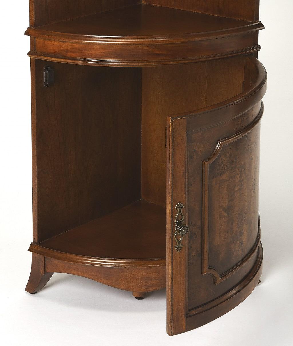 Dowling Olive Ash Burl Corner Cabinet - AFS