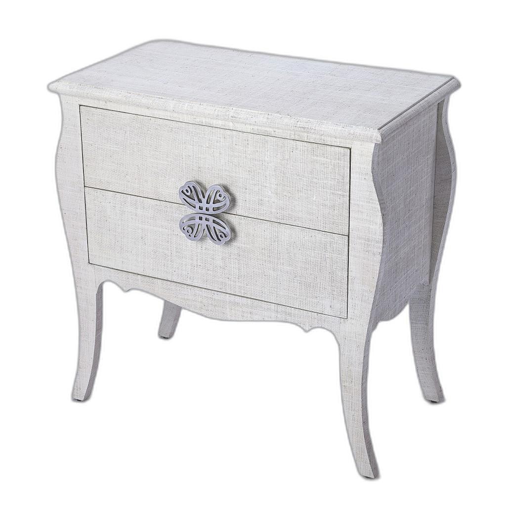 Felicia White Raffia Accent Chest - AFS