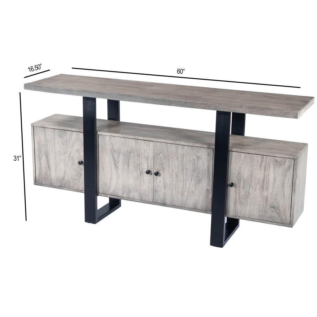 Raitis Gray Wood & Metal Sideboard - AFS