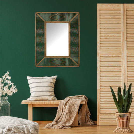 Bohemian Beaded Rectangle Wall Mirror - AFS