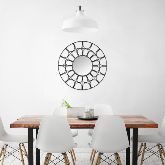 Metal Arch Design Round Wall Mirror - AFS