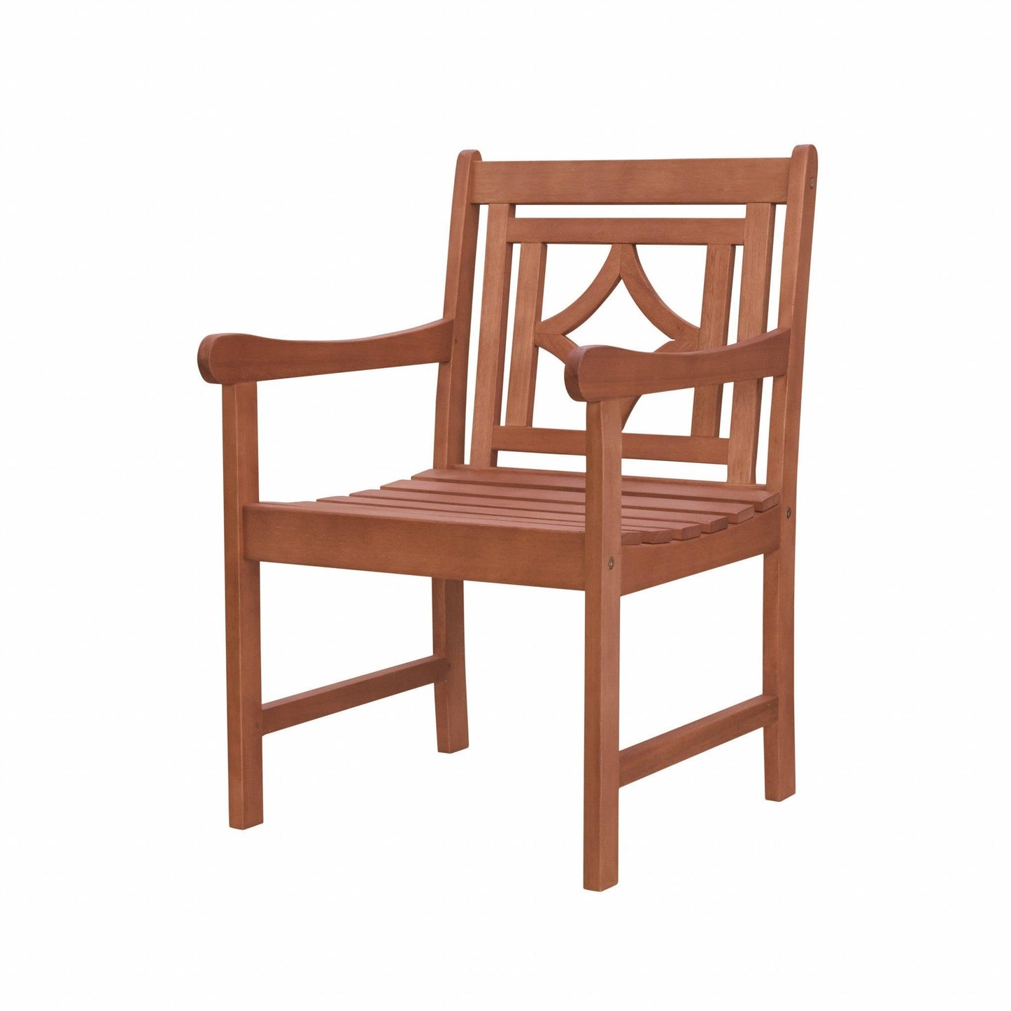 Brown Dining Armchair with Decorative Back - AFS