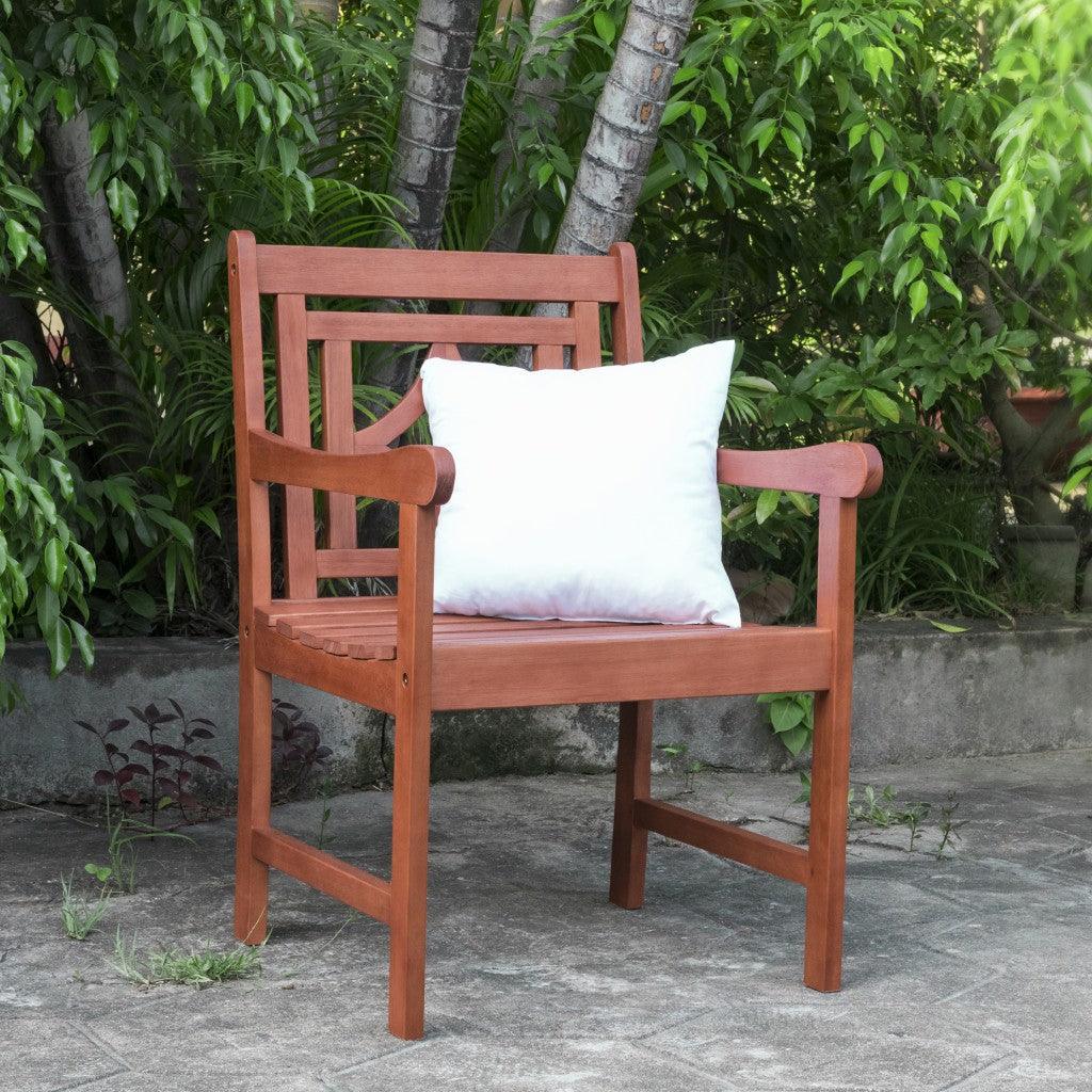 Brown Dining Armchair with Decorative Back - AFS