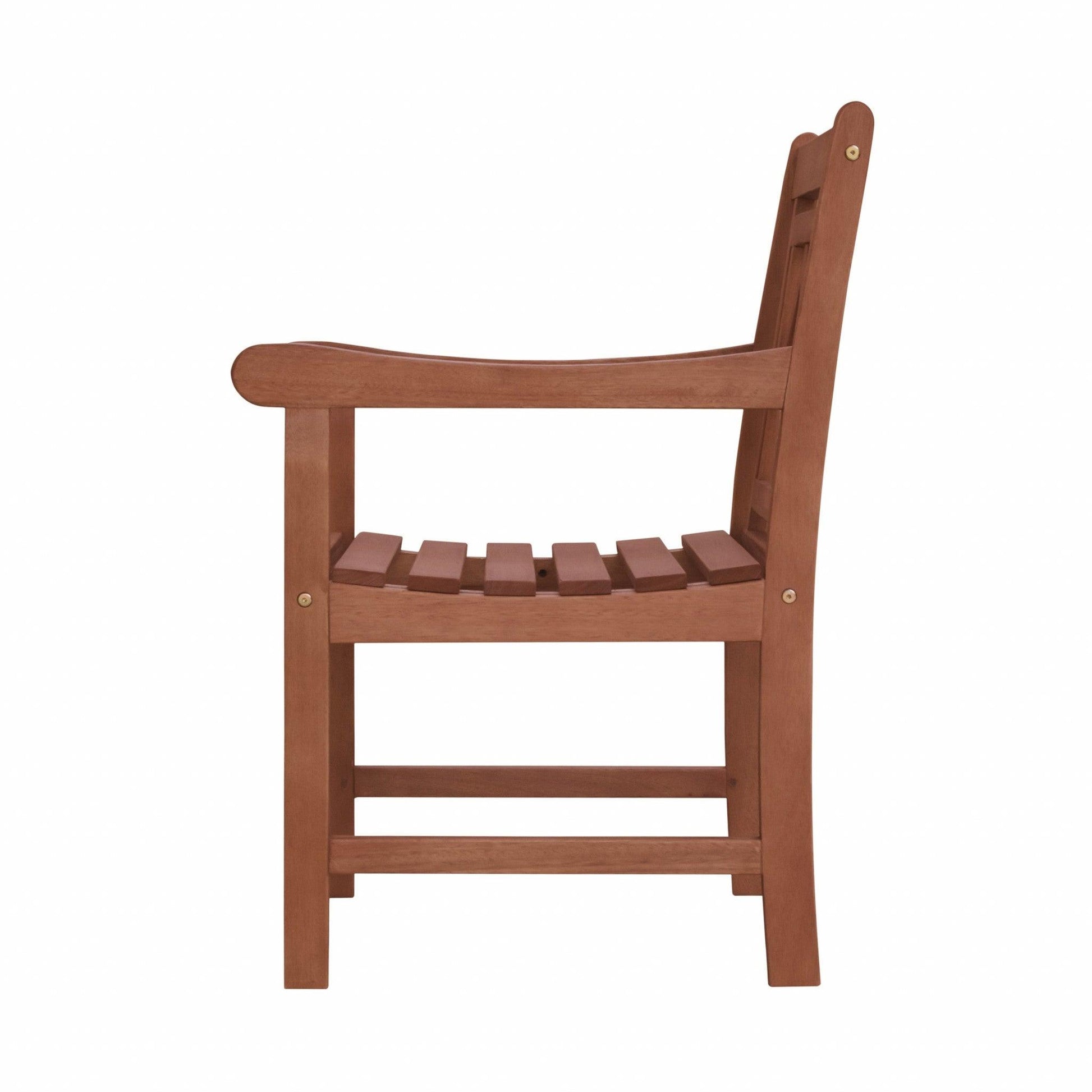 Brown Dining Armchair with Decorative Back - AFS