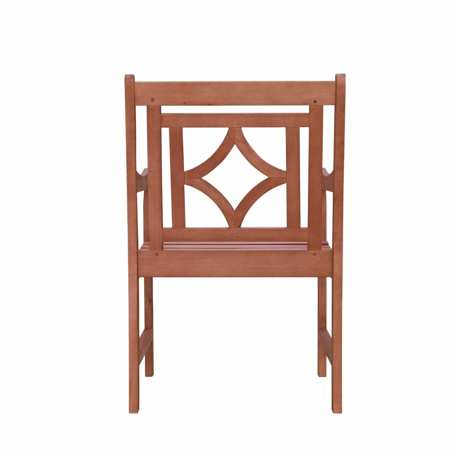 Brown Dining Armchair with Decorative Back - AFS