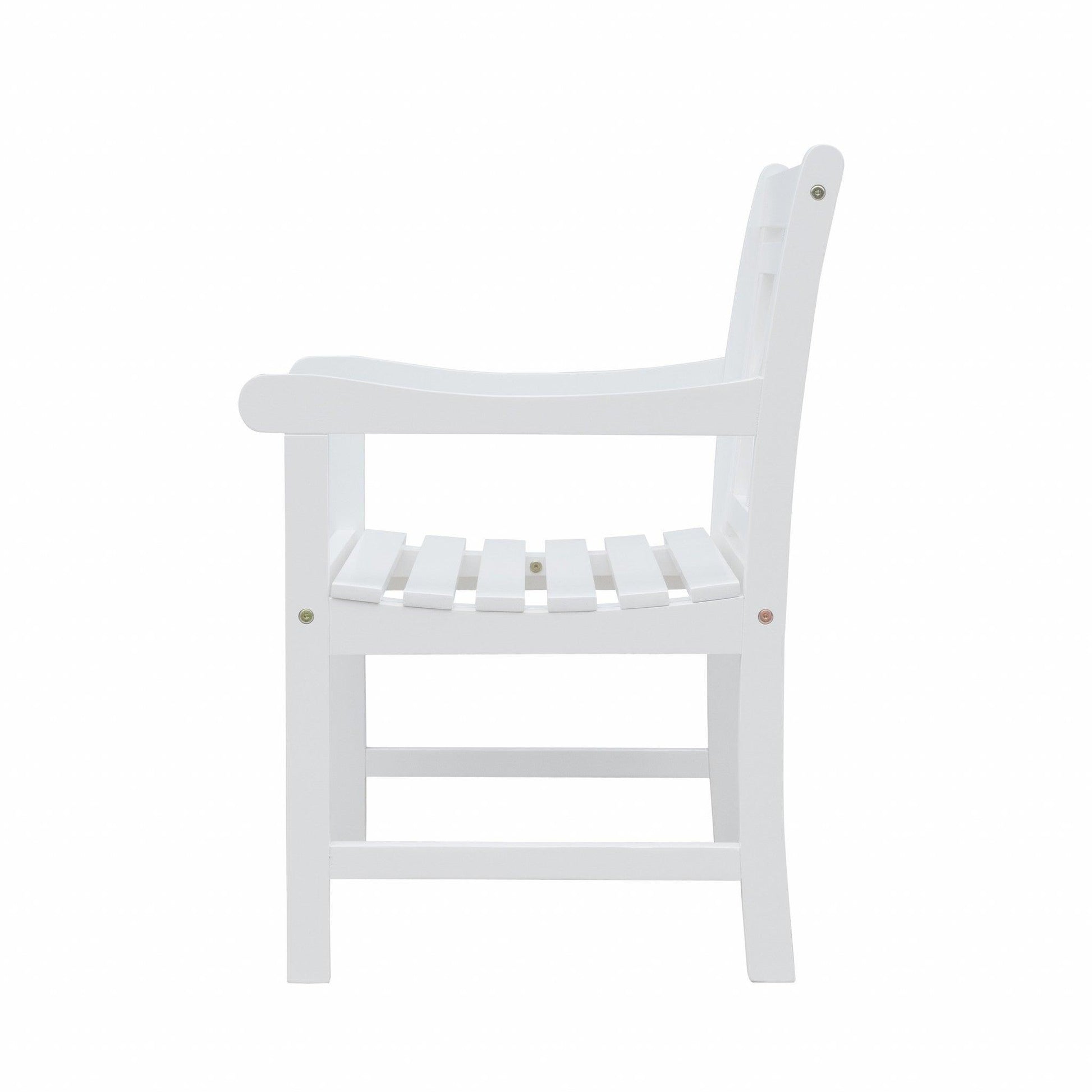 White Dining Armchair with Decorative Back - AFS