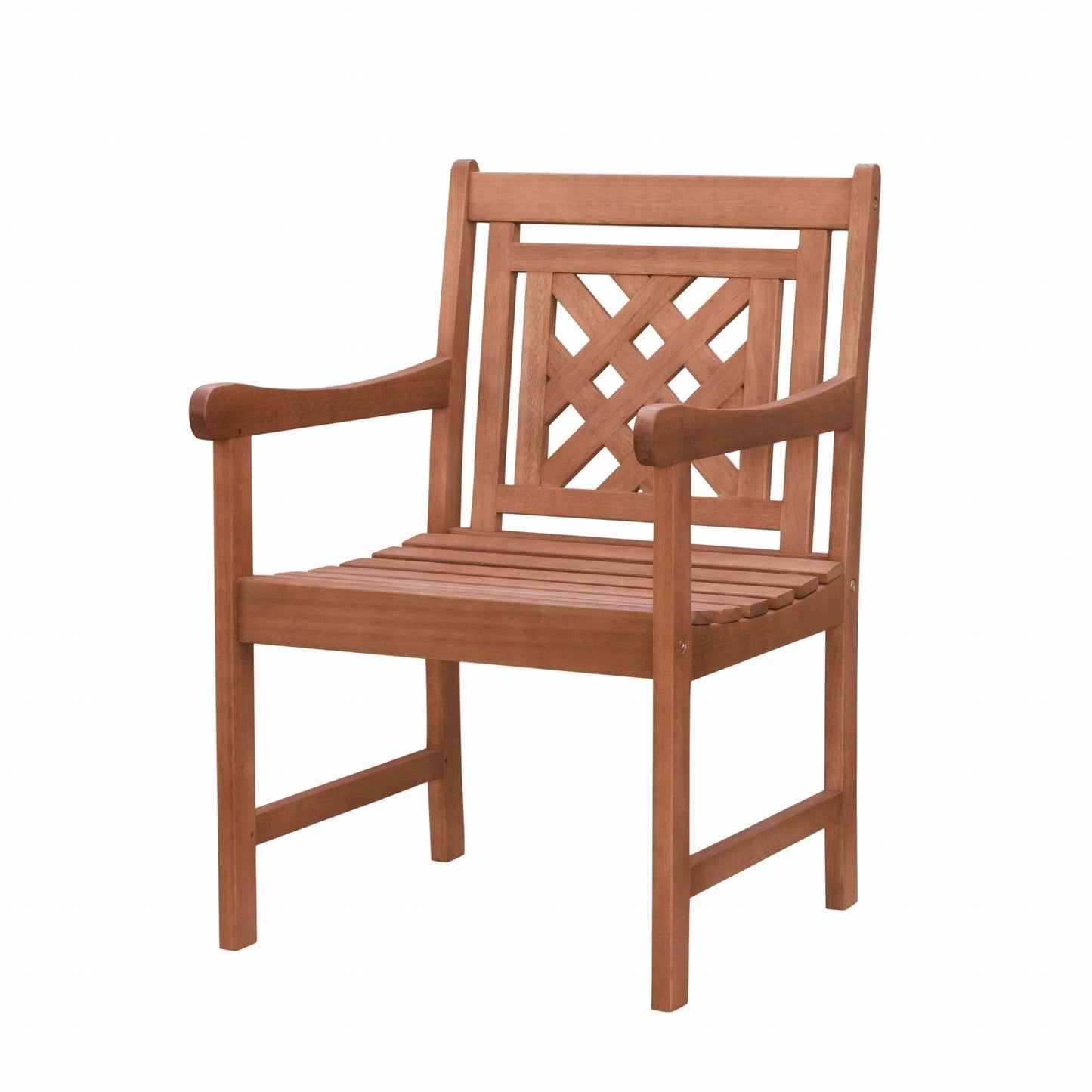 Brown Dining Armchair with Hatched Back - AFS