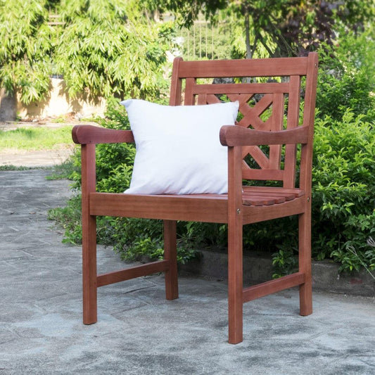 Brown Dining Armchair with Hatched Back - AFS