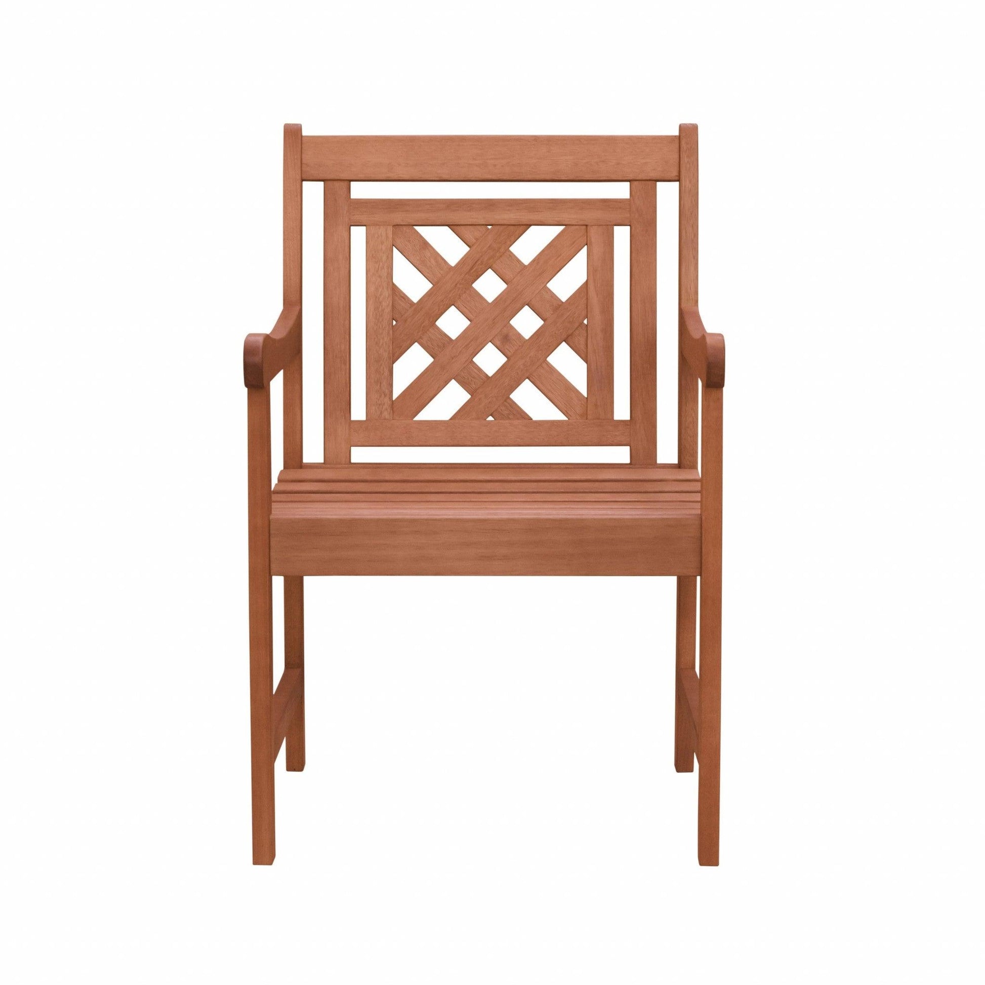 Brown Dining Armchair with Hatched Back - AFS