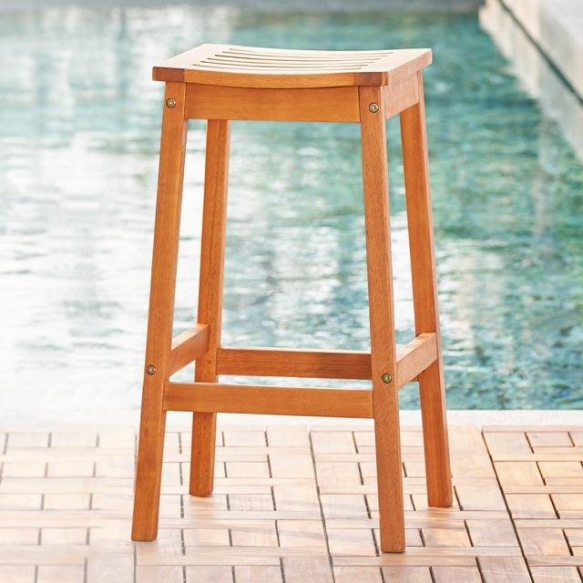 Natural Wood Patio Dining Stool - AFS