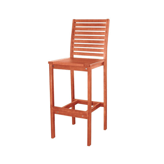 Brown Bar Chair with Horizontal Slats - AFS