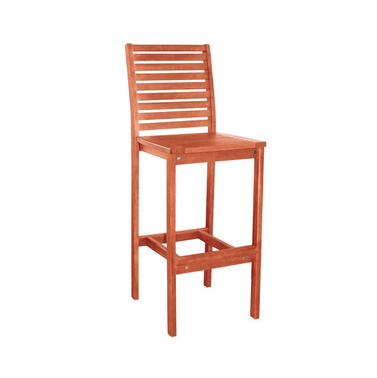 Brown Bar Chair with Horizontal Slats - AFS