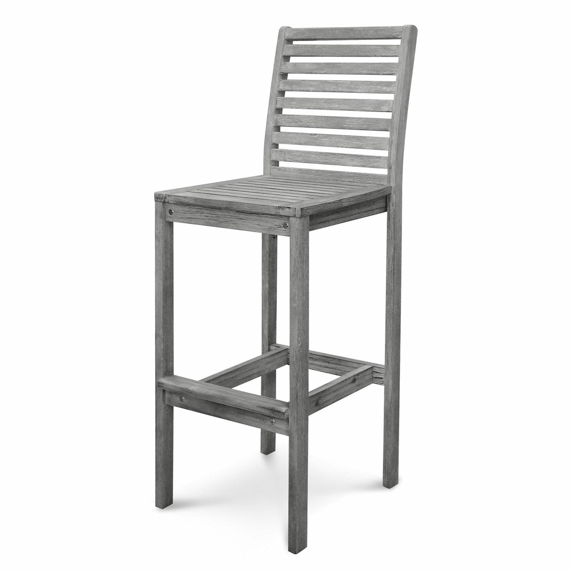 Distressed Bar Chair with Horizontal Slats - AFS