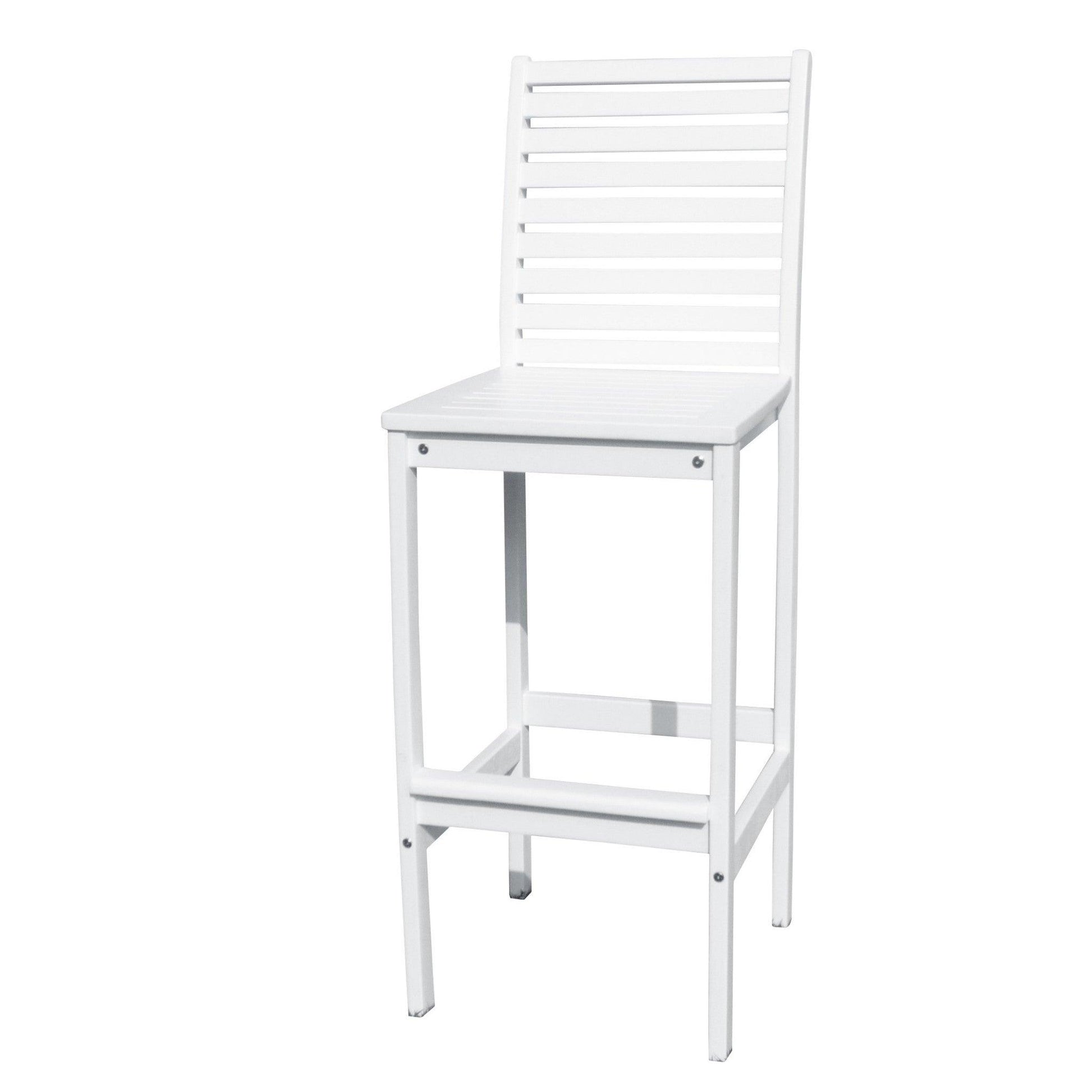 White Bar Chair with Horizontal Slats - AFS