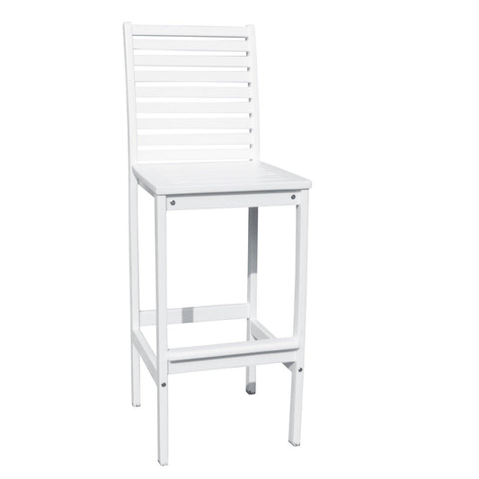 White Bar Chair with Horizontal Slats - AFS