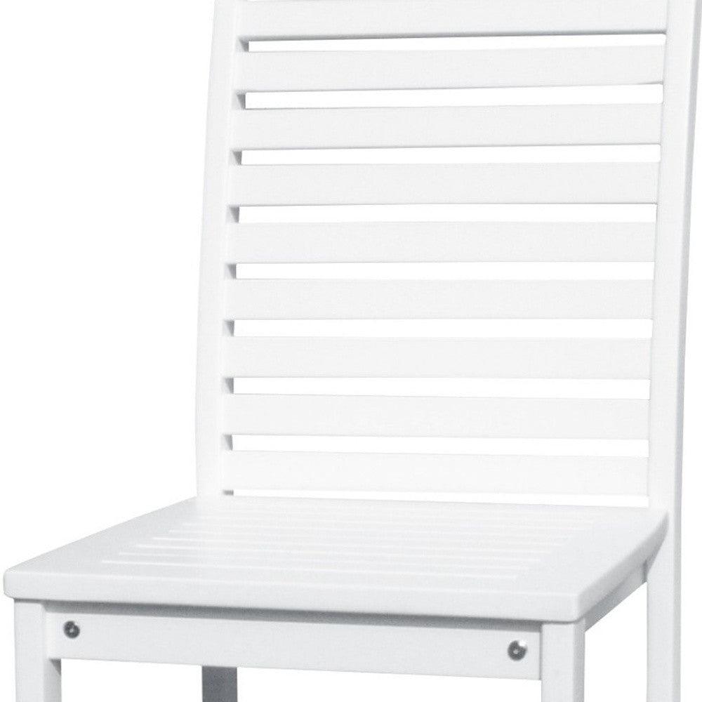 White Bar Chair with Horizontal Slats - AFS