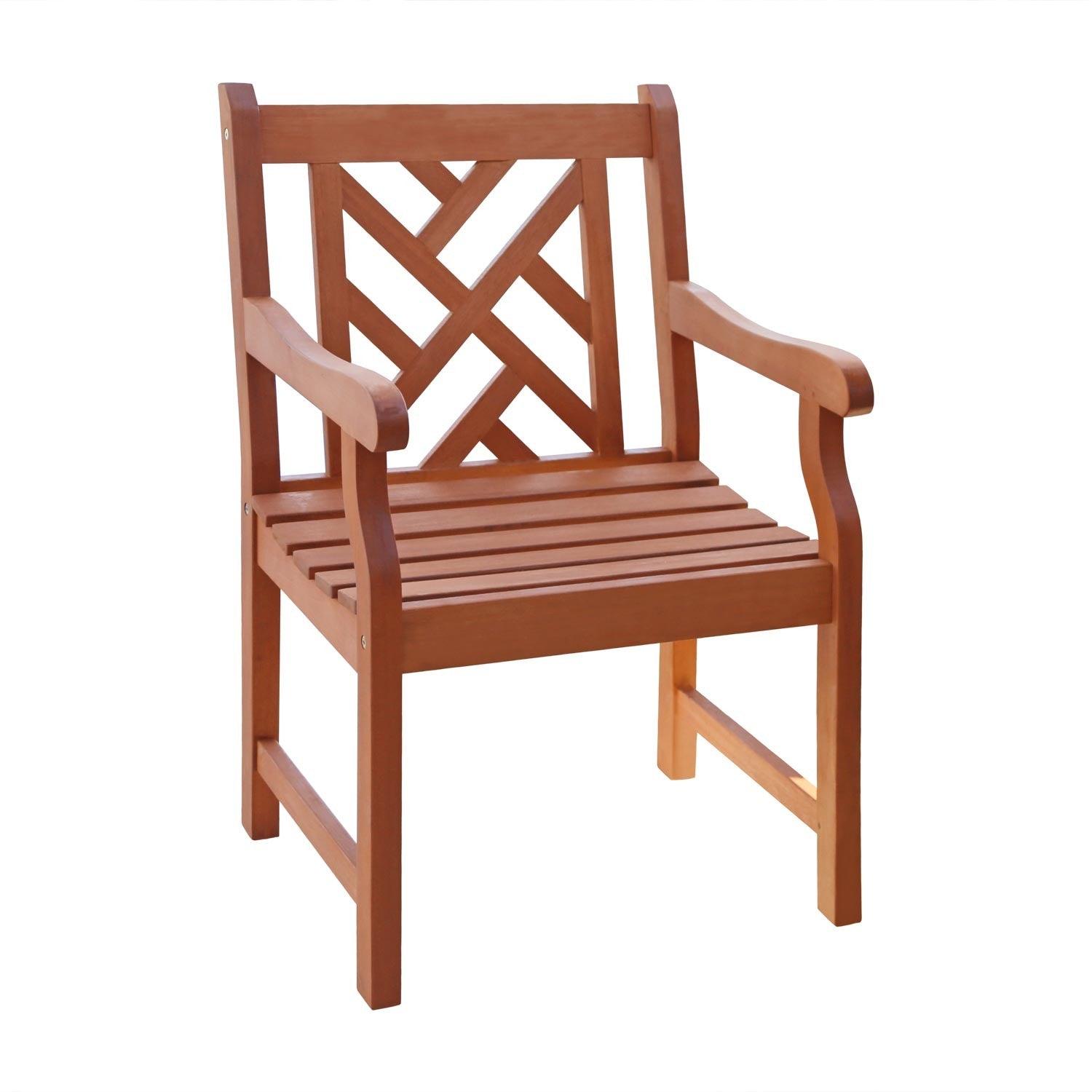 Brown Patio Armchair with Diagonal Design - AFS