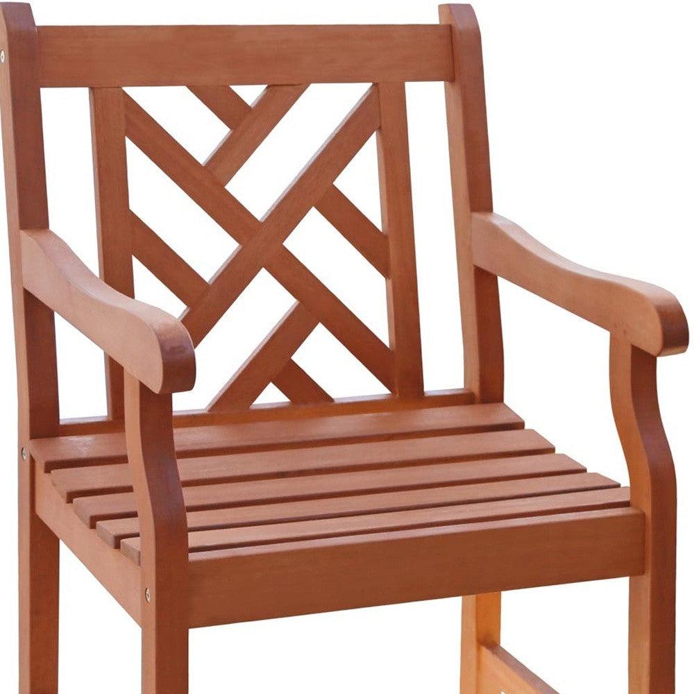 Brown Patio Armchair with Diagonal Design - AFS