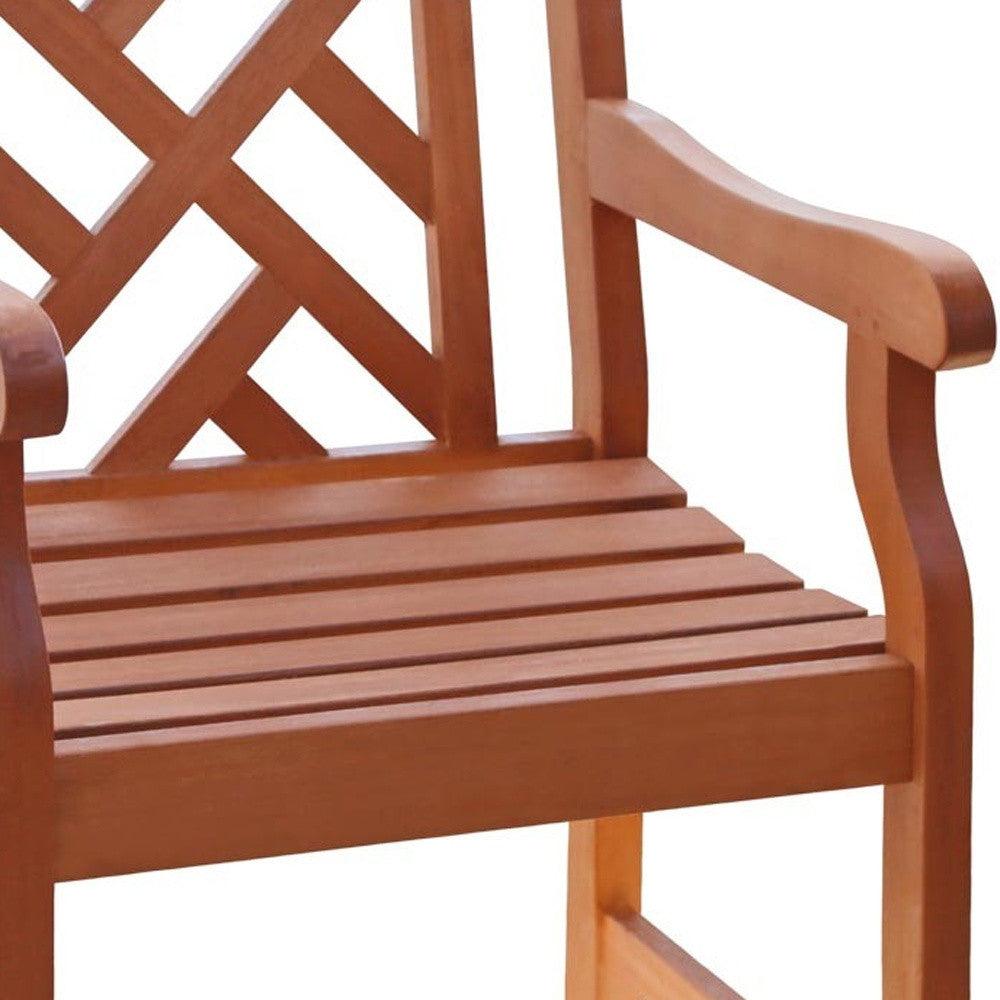 Brown Patio Armchair with Diagonal Design - AFS