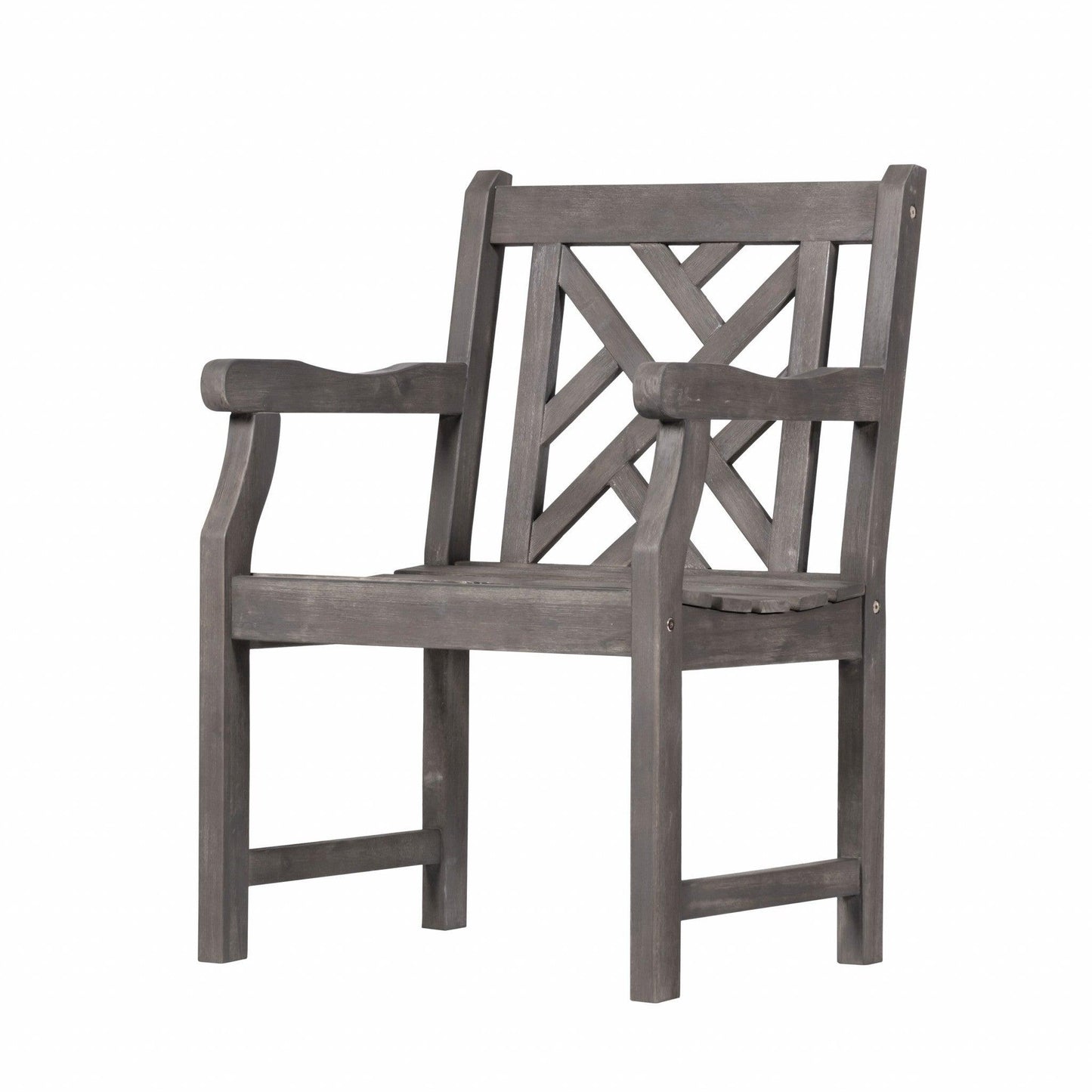 Distressed Patio Armchair with Diagonal Design - AFS