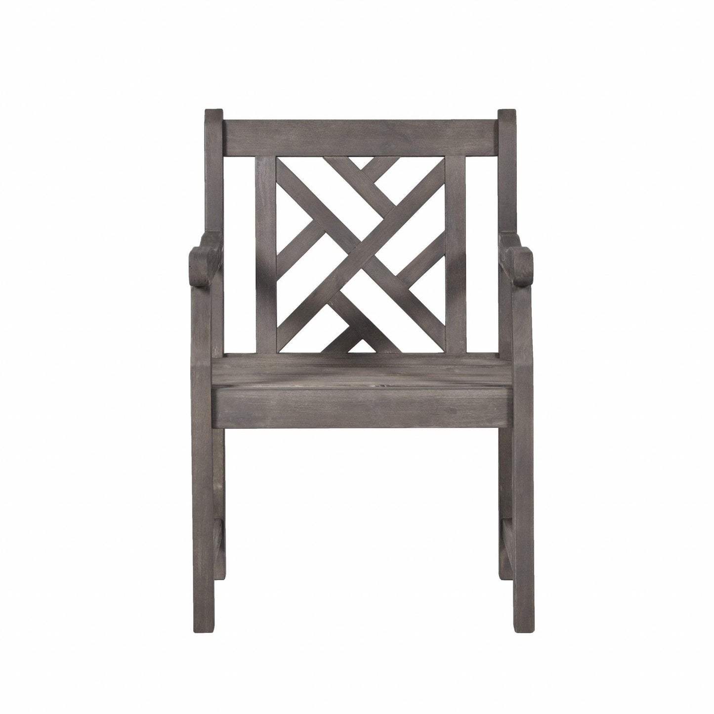 Distressed Patio Armchair with Diagonal Design - AFS