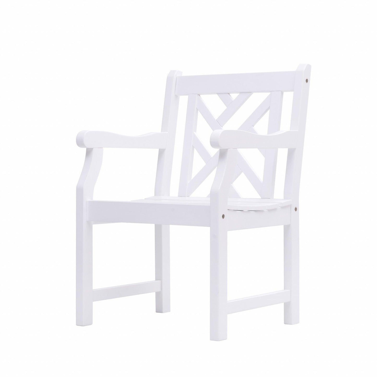 White Patio Armchair with Diagonal Design - AFS