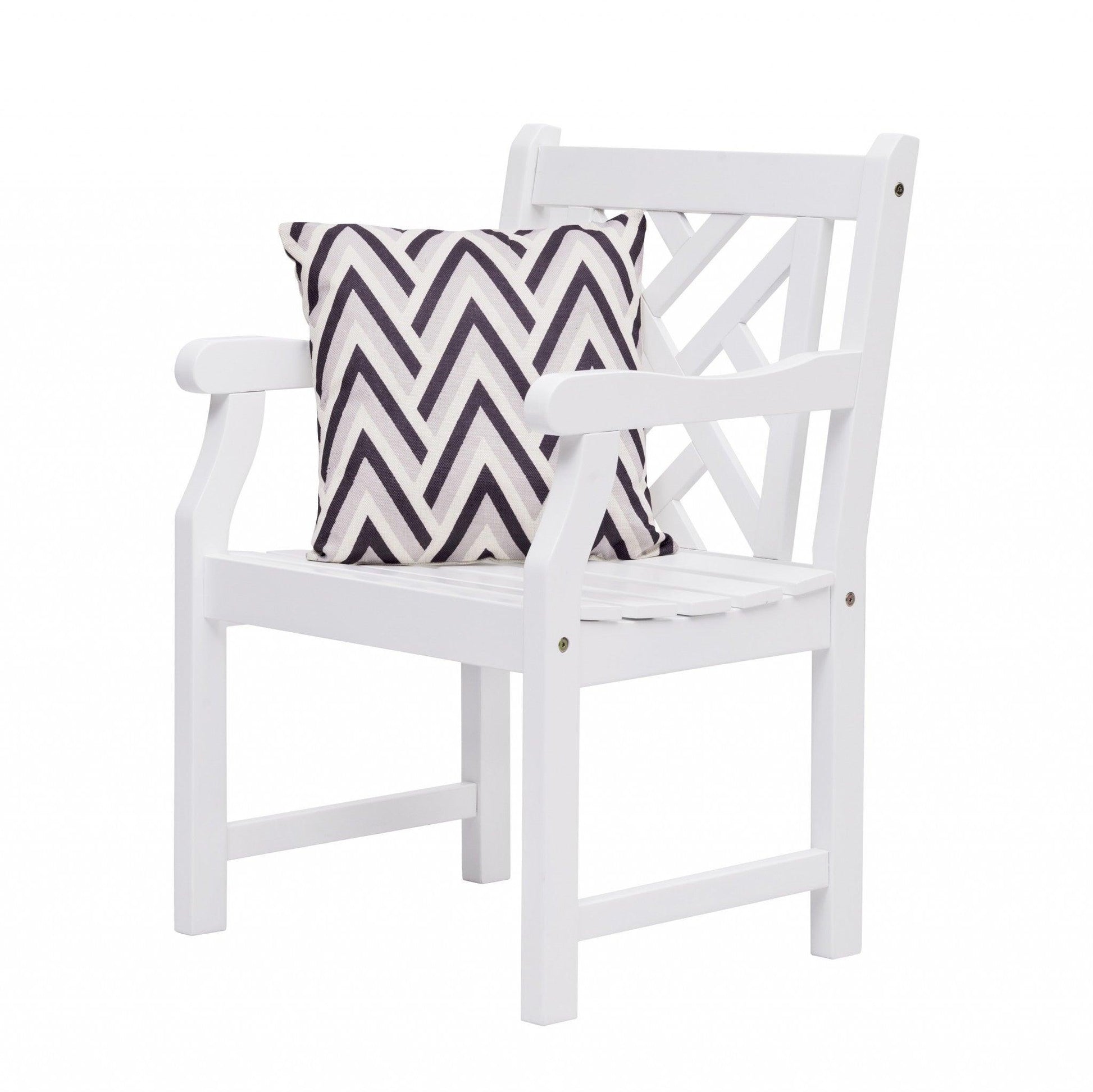 White Patio Armchair with Diagonal Design - AFS