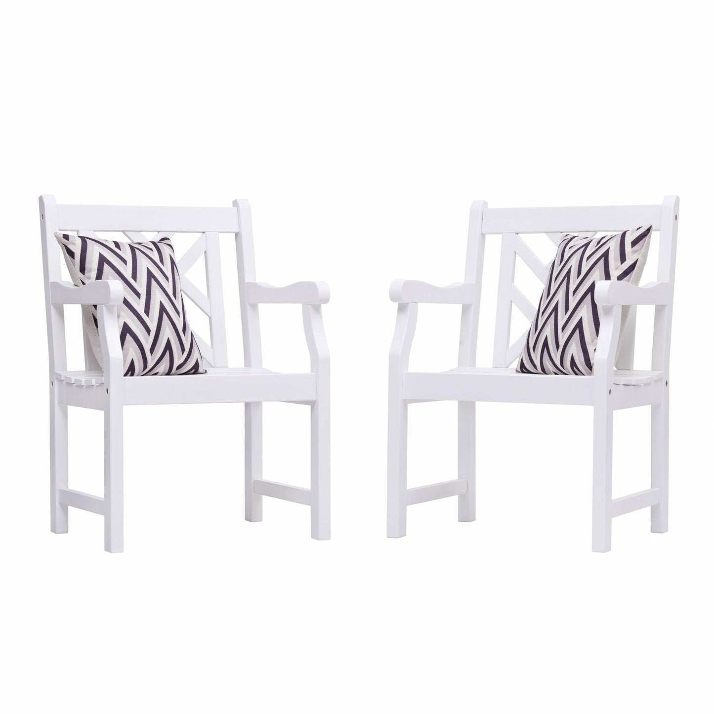 White Patio Armchair with Diagonal Design - AFS