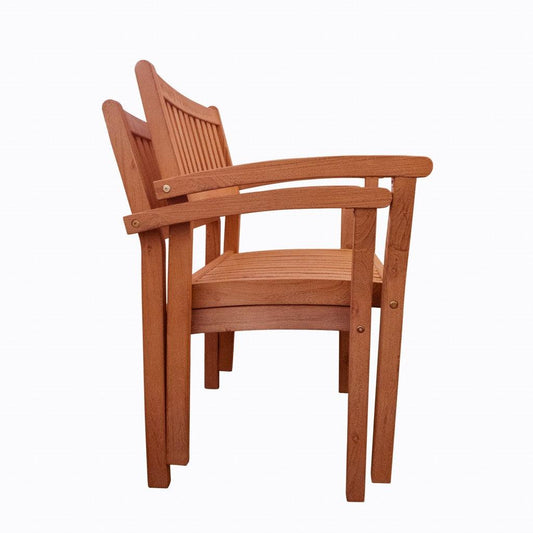 Set of Two Brown Stacking Armchairs - AFS