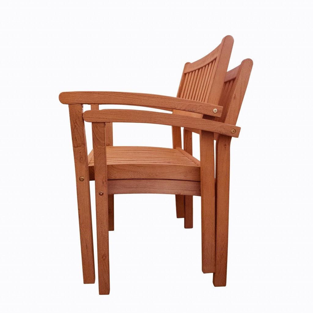 Set of Two Brown Stacking Armchairs - AFS