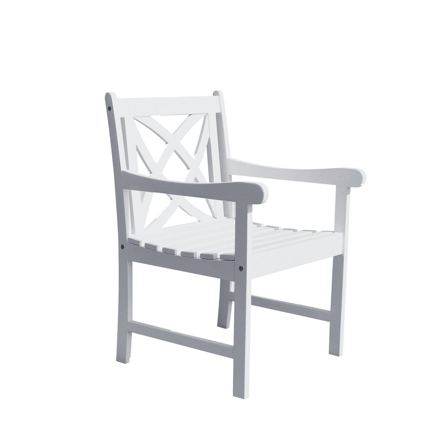 White Patio Armchair with Decorative Back - AFS