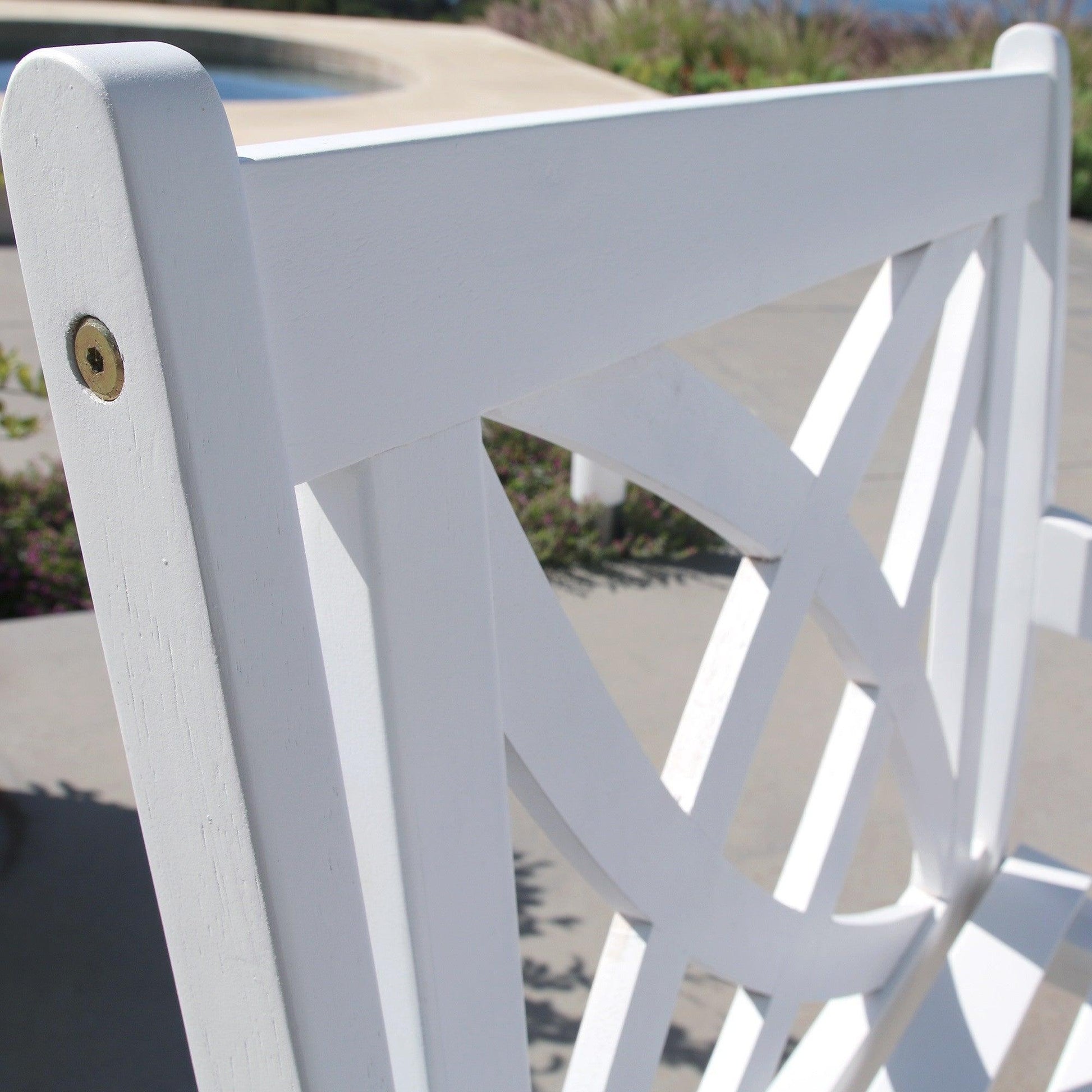 White Patio Armchair with Decorative Back - AFS