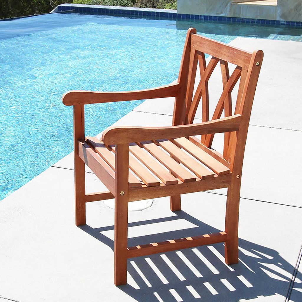 Brown Dining Armchair with Diagonal Back - AFS