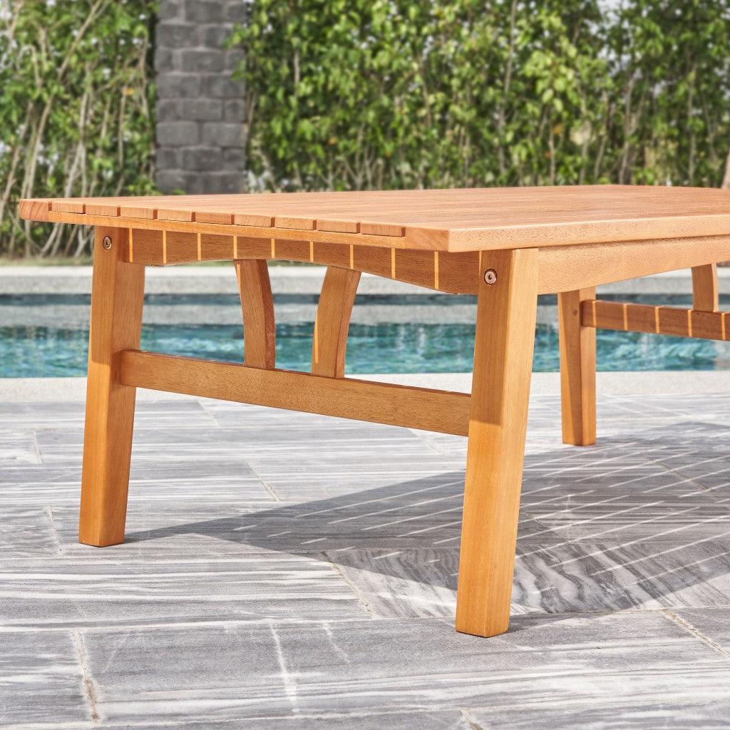 Natural Wood Outdoor Rectangular Coffee Table - AFS