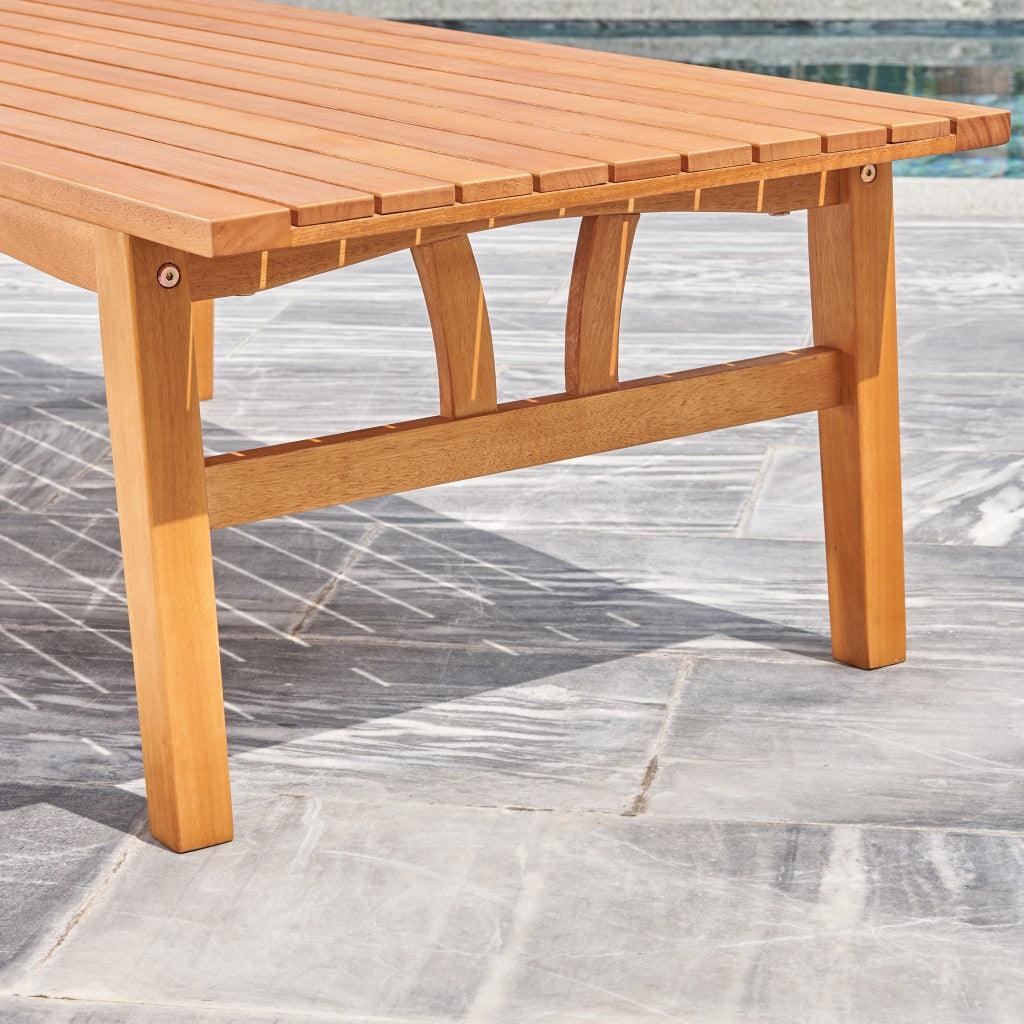 Natural Wood Outdoor Rectangular Coffee Table - AFS