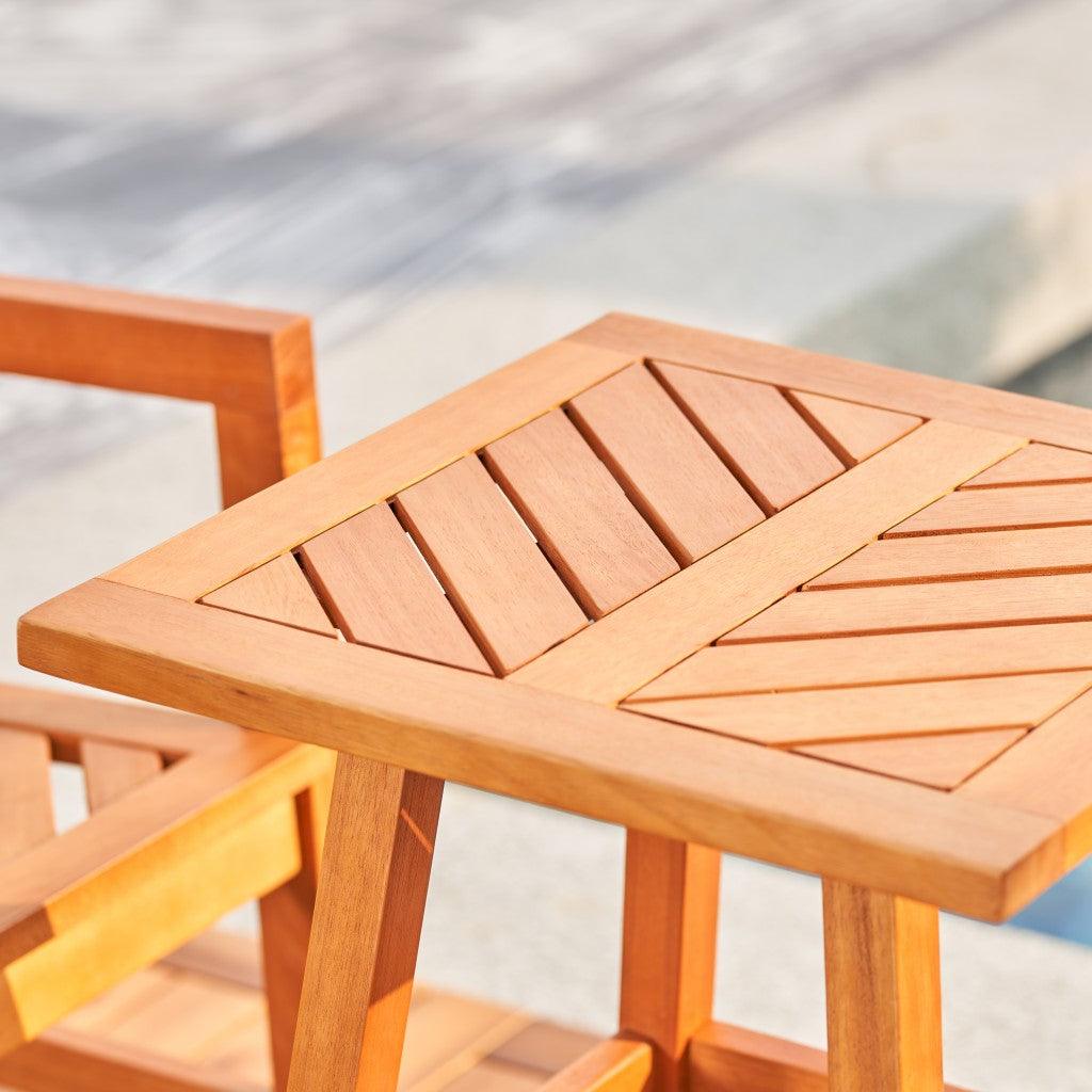 Natural Wood Tall Patio Side Table - AFS