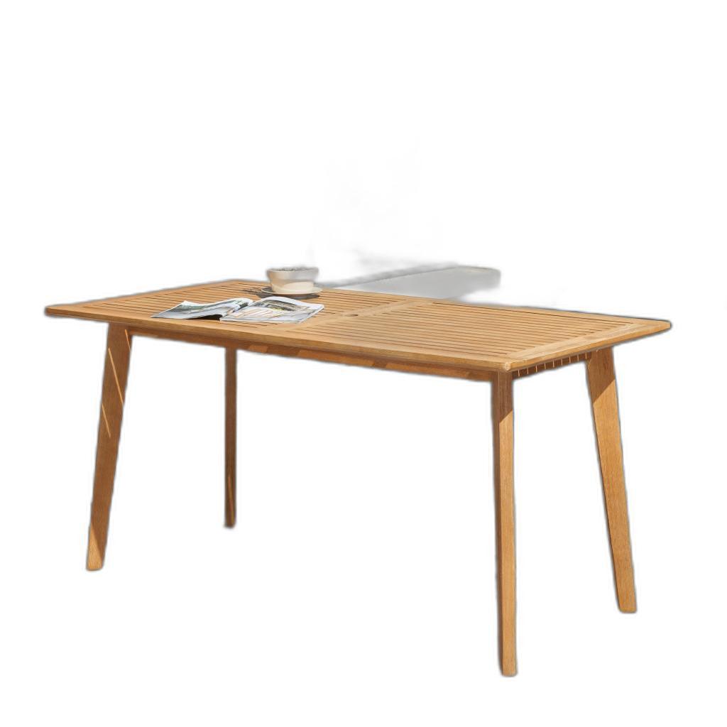 Natural Wood Dining Table with Slatted Top - AFS