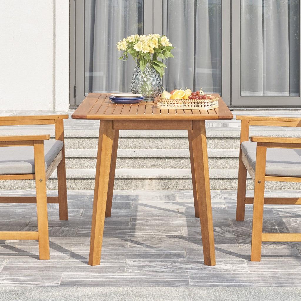 Light Wood Dining Table with Slatted Top - AFS