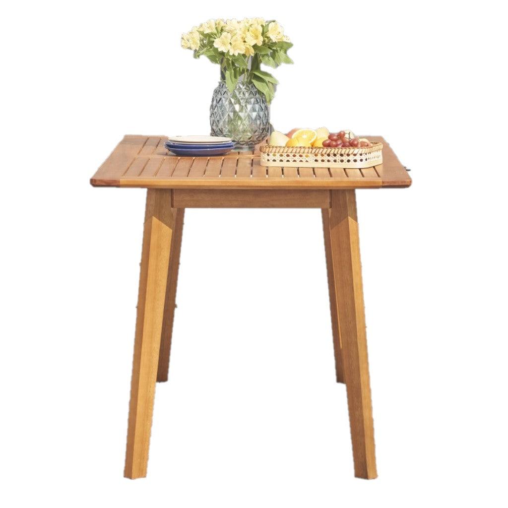 Light Wood Dining Table with Slatted Top - AFS