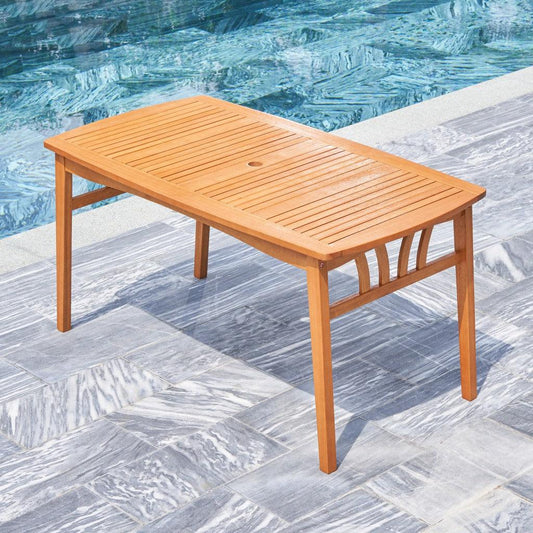 Natural Wood Dining Table with Sturdy Legs - AFS