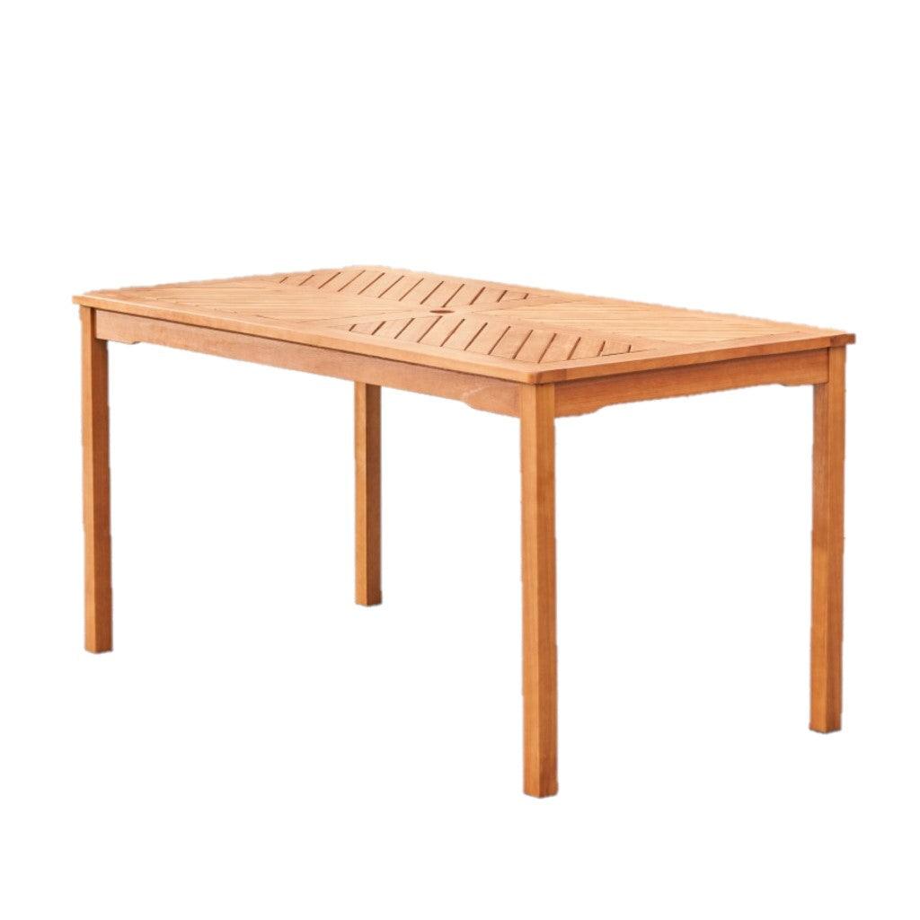 Natural Wood Dining Table with Straight Legs - AFS