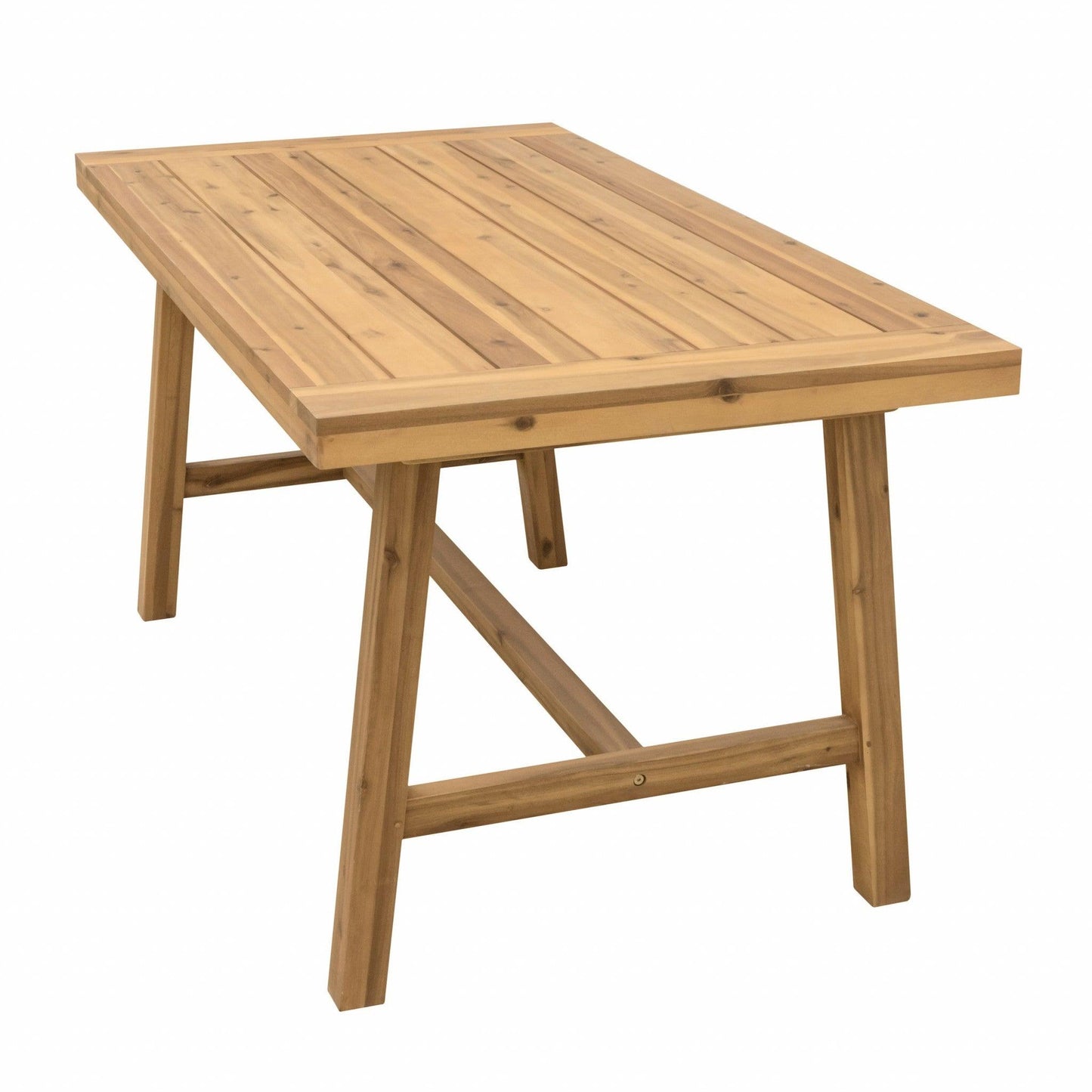 Natural Wood Dining Table with Leg Support - AFS