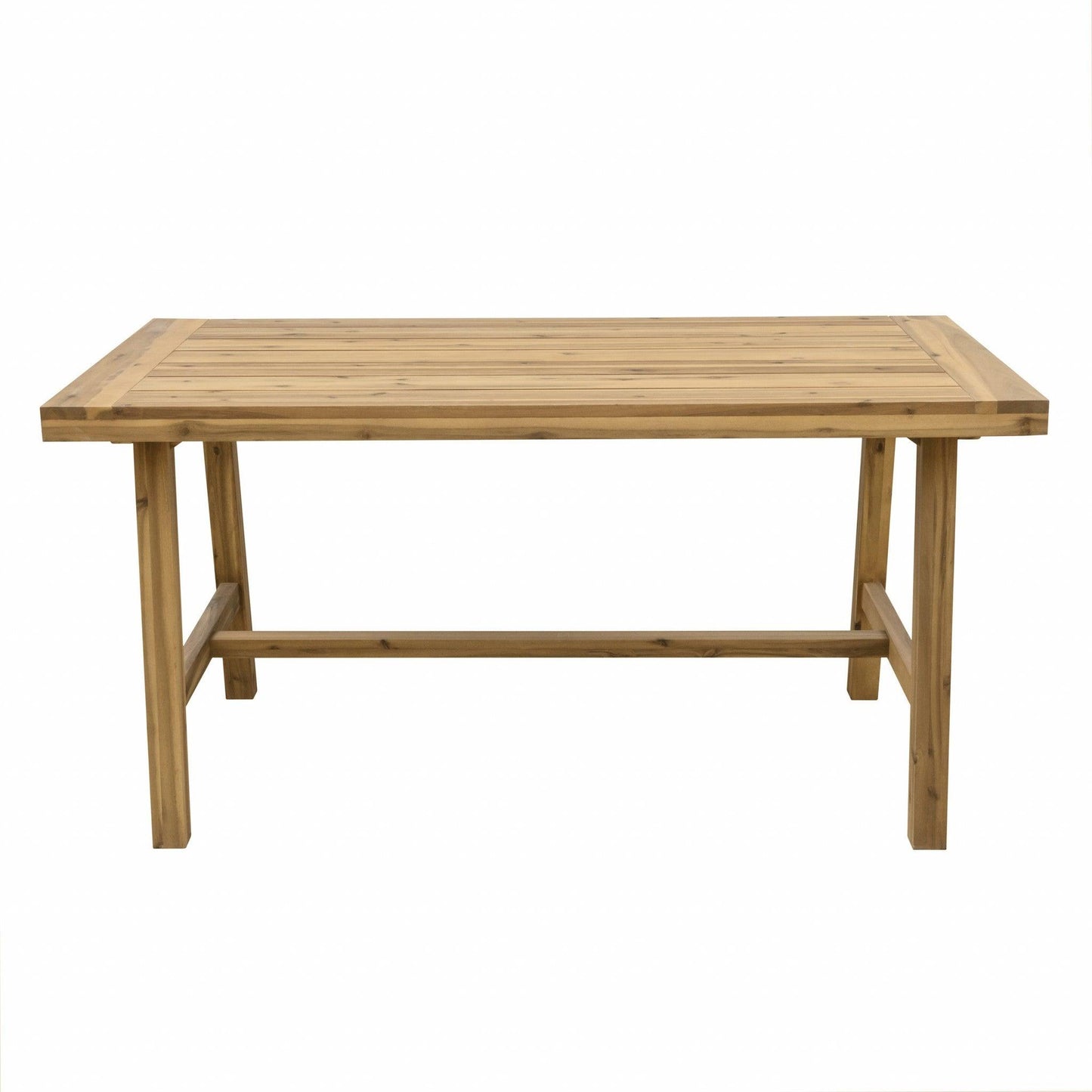 Natural Wood Dining Table with Leg Support - AFS