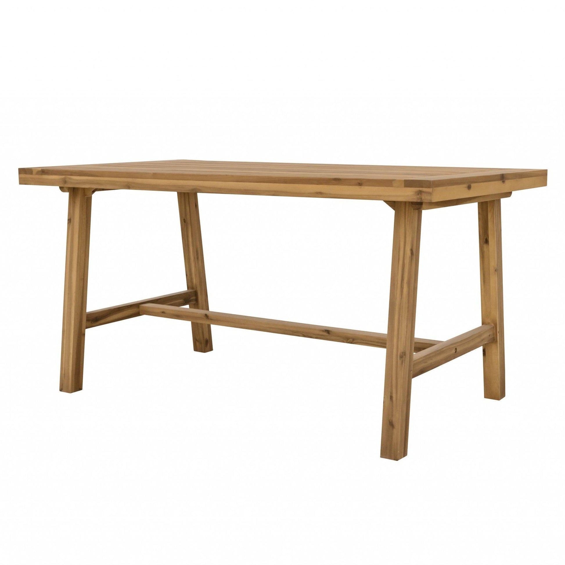 Natural Wood Dining Table with Leg Support - AFS