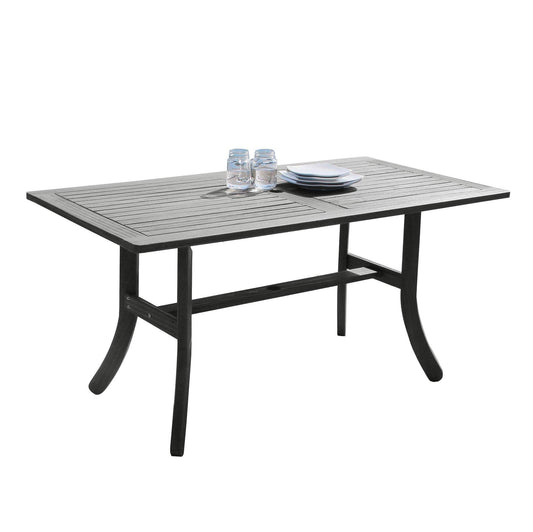Distressed Grey Dining Table with Curved Legs - AFS