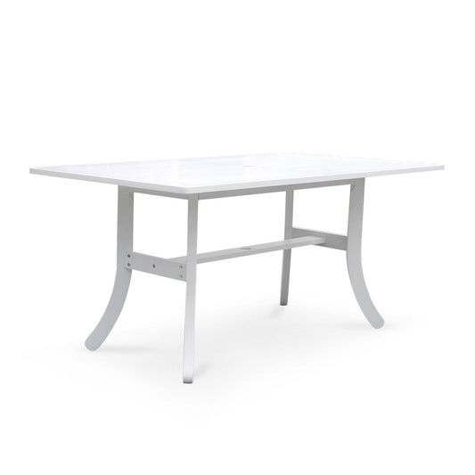 White Dining Table with Curved Legs - AFS