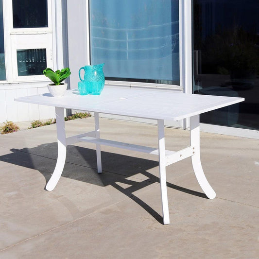 White Dining Table with Curved Legs - AFS