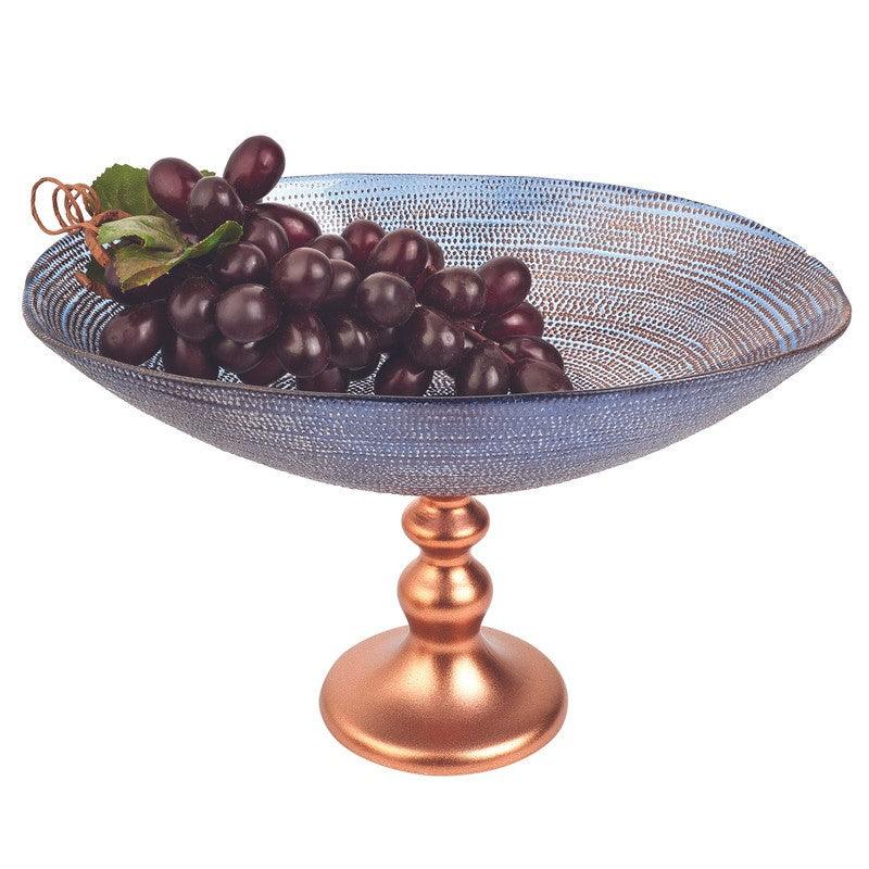 Handcrafted European Glass Centerpiece Low Footed Bowl - AFS